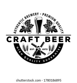 Craft Beer Logo design concept. Authentic Brewery. Vector illustration.