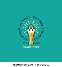 Craft beer logo design template. Vector illustration.