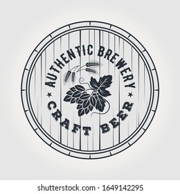 Craft Beer logo design template with Barrel of Beer. Vector illustration