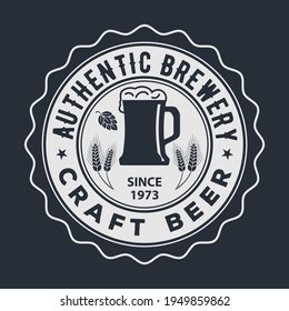 Craft Beer logo design template with Beer mugs. Vector illustration