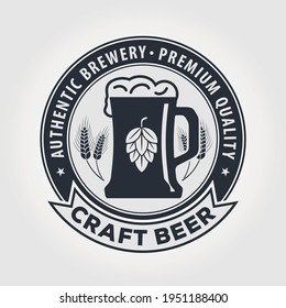 Design-Vorlage für das Logo des Biers des Handwerks. Vektorgrafik