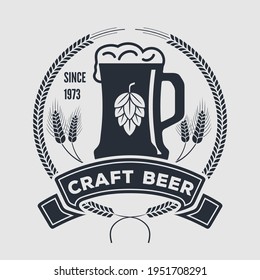 Craft Beer logo design template. Vector illustration