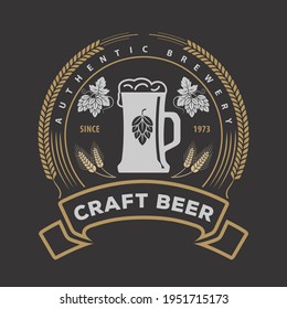 Craft Beer logo design template. Vector illustration