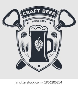 Craft Beer logo design template. Vector illustration