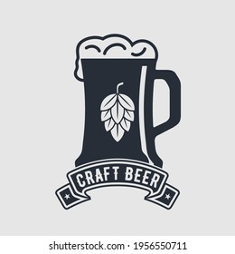 Plantilla de diseño del logotipo de Craft Beer. Ilustración del vector