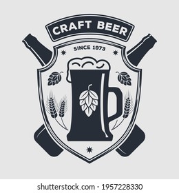 Craft Beer logo design template. Vector illustration