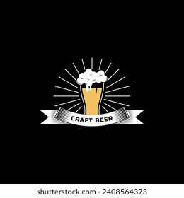 Craft beer logo design vintage retro idea
