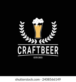 Craft beer logo design vintage retro idea