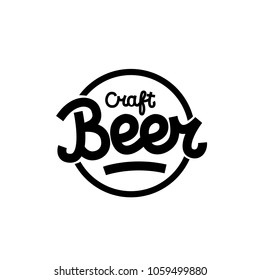 Craft beer logo, label.  Craft Beer hand lettering. 