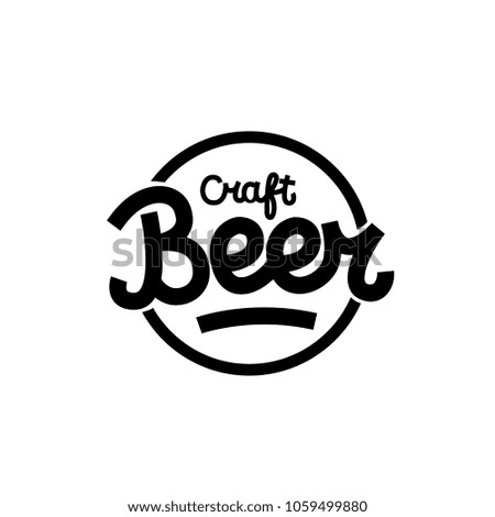Craft beer logo, label.  Craft Beer hand lettering. 