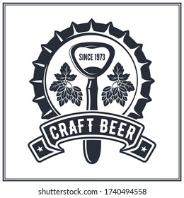 Craft Beer Logo, Poster, Badge or Label design template. Vector illustration