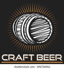 Craft beer logo- vector illustration, emblem brewery design on dark background.