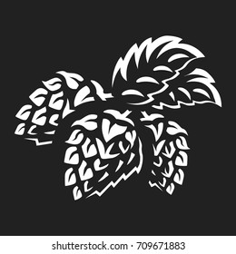 Craft beer logo- vector illustration, emblem brewery design on dark background.