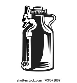 Craft beer logo- vector illustration, emblem brewery design on dark background.