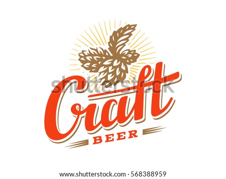 Craft beer logo- vector illustration hop, emblem design on white background.