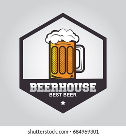 Craft Beer Logo. Vintage Label for Brew House or Pub