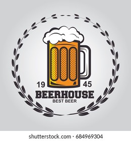 Craft Beer Logo. Vintage Label for Brew House or Pub