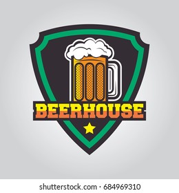 Craft Beer Logo. Vintage Label for Brew House or Pub