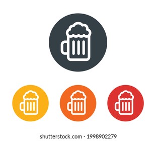 Craft beer mug vector icon. Drinking lager in brewery symbol. Alcohol drinks sign.