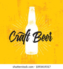 Craft Beer Original Handmade Lettering Illustrations. Artisan Creative Vector Sign Concept. Rough Handmade Alcohol  Banner. Menu Page Design Element