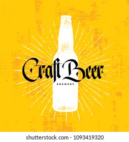 Craft Beer Original Handmade Lettering Illustrations. Artisan Creative Vector Sign Concept. Rough Handmade Alcohol  Banner. Menu Page Design Element