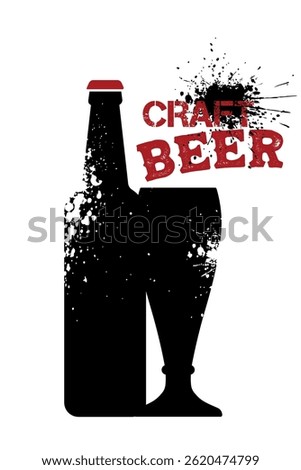 Craft beer, poster for bar, pub menu. Vector design banner beer festival, dark beer, lager