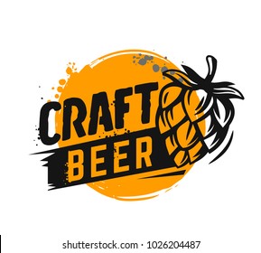 Craft beer poster - vector illustration emblem on white