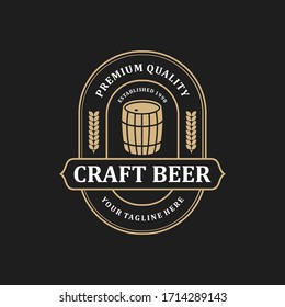 craft beer premium vintage logo design template