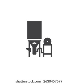 Craft beer production vector icon. filled flat sign for mobile concept and web design. Beer brewing setup glyph icon. Brewery symbol, logo illustration. Vector graphics