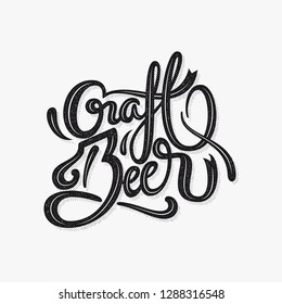 Craft Beer Pub Bar Isolated Oktoberfest Drink Logo  Label Sign Lettering Tattoo Black White Text Hand Typography Typo Vector Banner Handwritten Font Graphic Script Traditional Stamp Native Vintage 