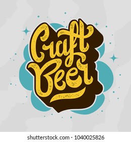 Craft Beer Script Lettering Logo. Vector Graphic.