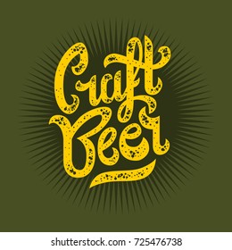 Craft Beer Script Lettering Logo. Vector Graphic.