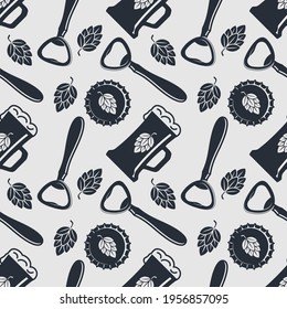 Craft Beer seamless pattern. Vintage style vector