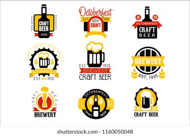 Craft Beer Set Of Logo Design Templates