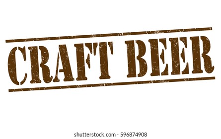 Craft Beer sign or stamp on white background, vector illustration