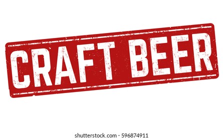 Craft Beer sign or stamp on white background, vector illustration