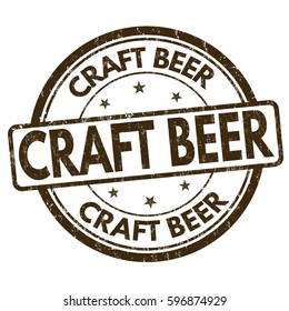 Craft Beer sign or stamp on white background, vector illustration