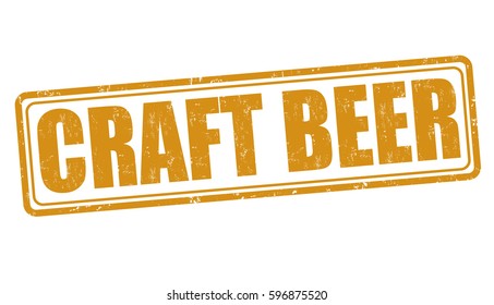 Craft Beer sign or stamp on white background, vector illustration