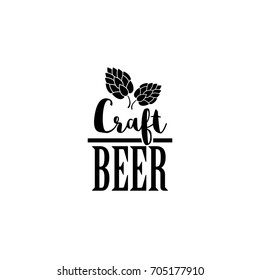 Craft beer sign in white and black color. Vector art.