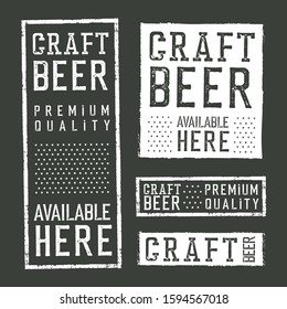 Craft Beer Signs. Vector collection of labels themed craft beer.