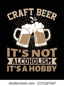 Craft Beer T-Shirt Design Template .