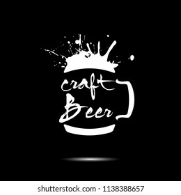 Craft beer typography. Beer logo template design. Grunge Style. Beer advertising. Vector  illustration