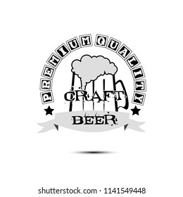 Craft beer typography. Beer logo template design. Vintage Style. Beer advertising. Vector  illustration
