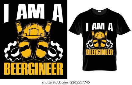 Craft Beer Typography T-shirt Vector Design.
I am a beergineer.
motivational and inscription quotes.
perfect for print item and bags, posters, cards. 
isolated on black background