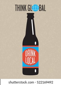 Craft Beer Vector Design

Think global, drink local vector beer bottle design on grunge background. Great for menu, sign, invitation or poster.