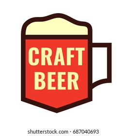 Craft beer. Vector icon, logo, badge, mark illustration on white background. Business concept for cafe and restaurant.