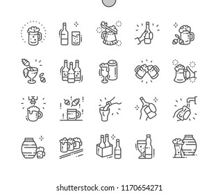 Craft Beer Well-crafted Pixel Perfect Vector Thin Line Icons 30 2x Grid for Web Graphics and Apps. Simple Minimal Pictogram