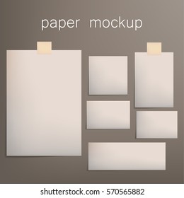 craft Blank paper envelopes set. vector mockup of different sheets of paper. Vector illustration
