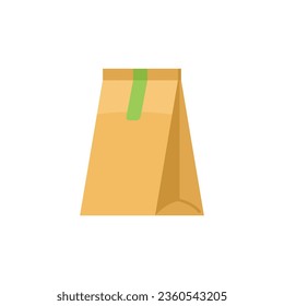 Craft box icon flat vector. Eco bag. Recycle container isolated