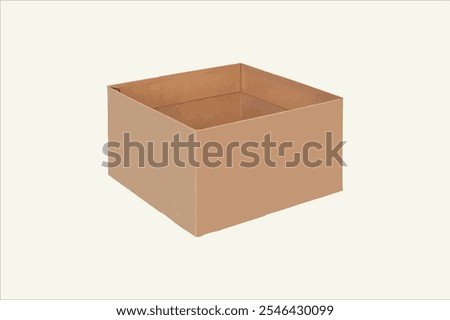 Craft box square size illustration on white background